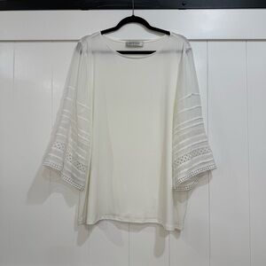 Kasper Cream Blouse with Lace Detail